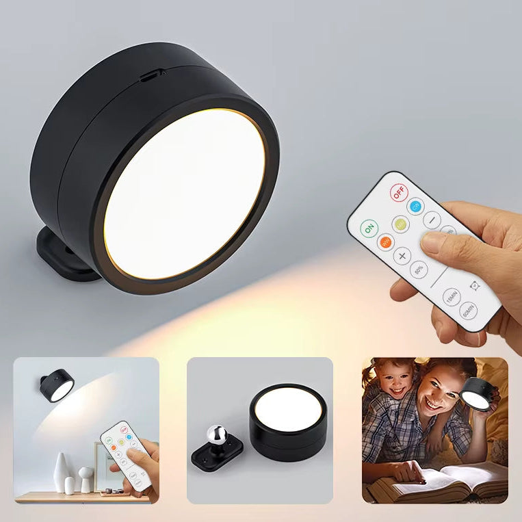 360°Rotatable LED Wall Lamp Rechargeable Rgb&3Color Magnetic LED Spotlight Touch Remote Control for Bedroom Living Room Lighting